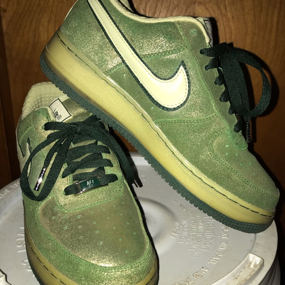 Green Glittery Air Force 1